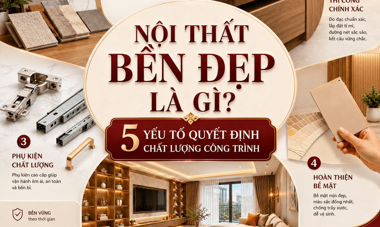 NỘI THẤT BỀN ĐẸP LÀ GÌ? 5 YẾU TỐ QUYẾT ĐỊNH CHẤT LƯỢNG CÔNG TRÌNH