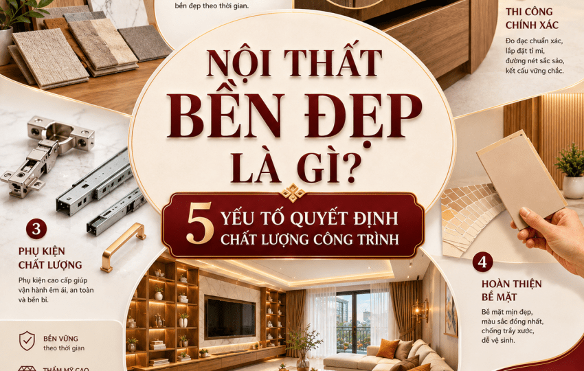 NỘI THẤT BỀN ĐẸP LÀ GÌ? 5 YẾU TỐ QUYẾT ĐỊNH CHẤT LƯỢNG CÔNG TRÌNH