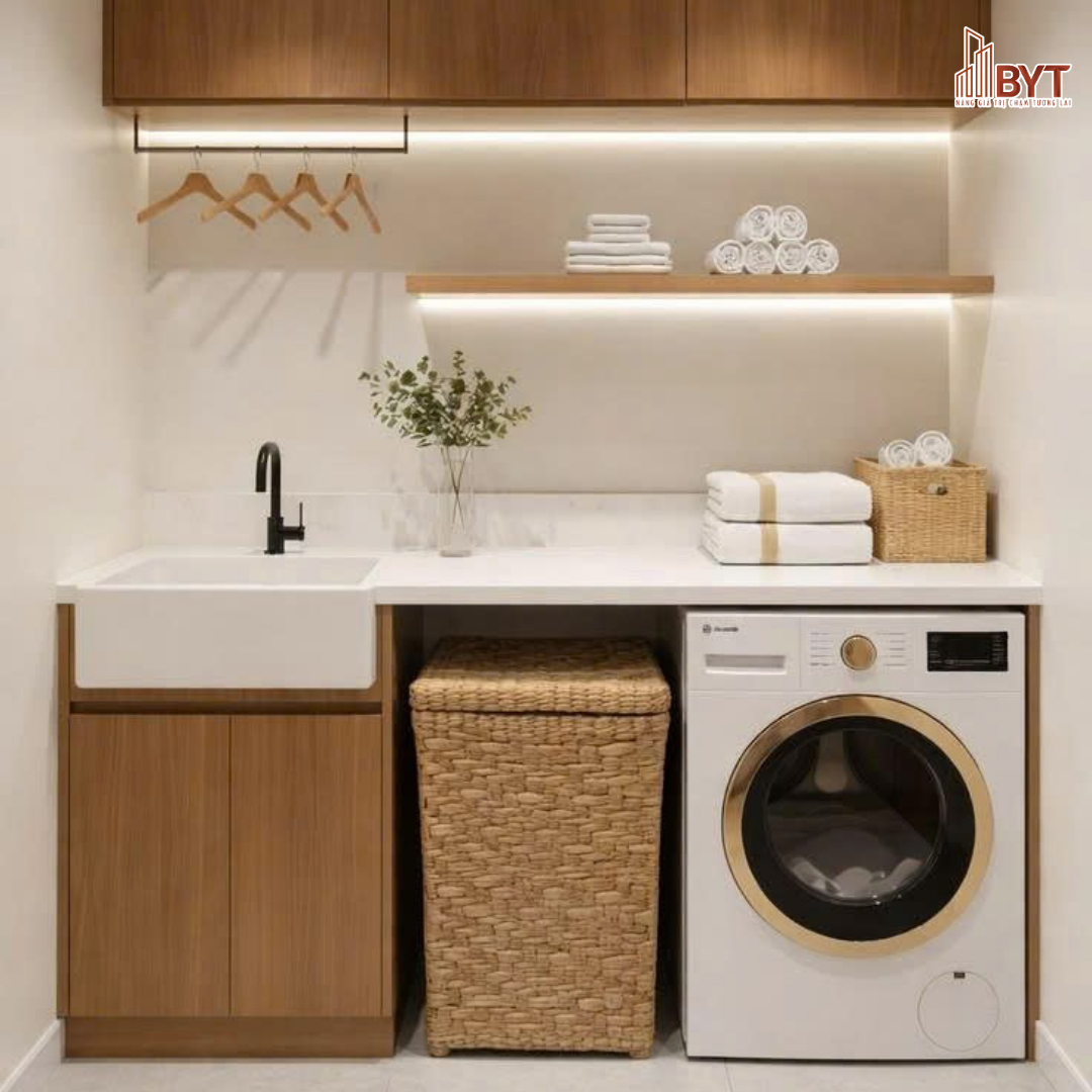 TRANG TRÍ KHÔNG GIAN GIẶT SẤY TRONG CĂN HỘ HIỆN ĐẠI