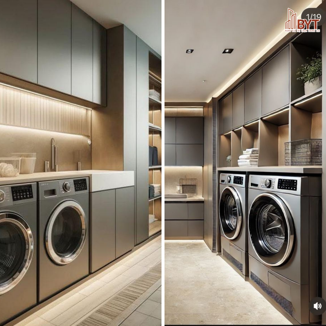 TRANG TRÍ KHÔNG GIAN GIẶT SẤY TRONG CĂN HỘ HIỆN ĐẠI