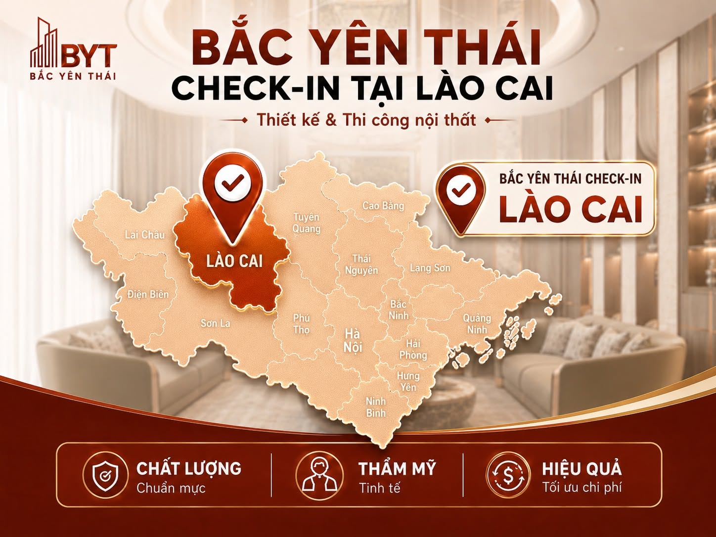 BẮC YÊN THÁI CUNG CẤP GIẢI PHÁP THIẾT KẾ VÀ THI CÔNG NỘI THẤT TOÀN MIỀN BẮC