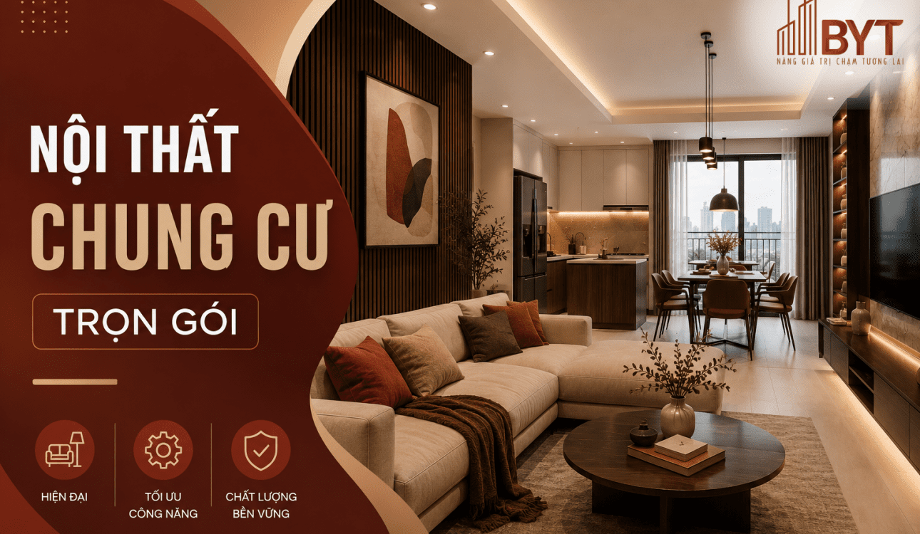 THIẾT KẾ NỘI THẤT CHUNG CƯ TRỌN GÓI – GIẢI PHÁP TỐI ƯU KHÔNG GIAN SỐNG HIỆN ĐẠI