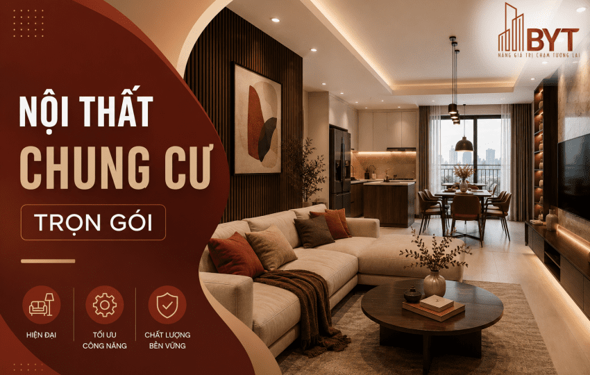THIẾT KẾ NỘI THẤT CHUNG CƯ TRỌN GÓI – GIẢI PHÁP TỐI ƯU KHÔNG GIAN SỐNG HIỆN ĐẠI