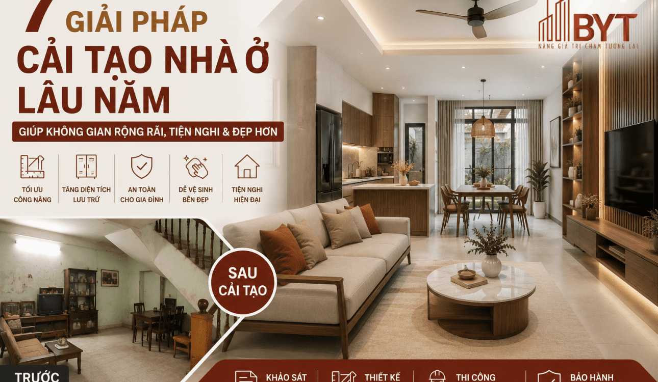 7 GIẢI PHÁP CẢI TẠO NHÀ Ở LÂU NĂM GIÚP GIAN TIỆN NGHI HƠN