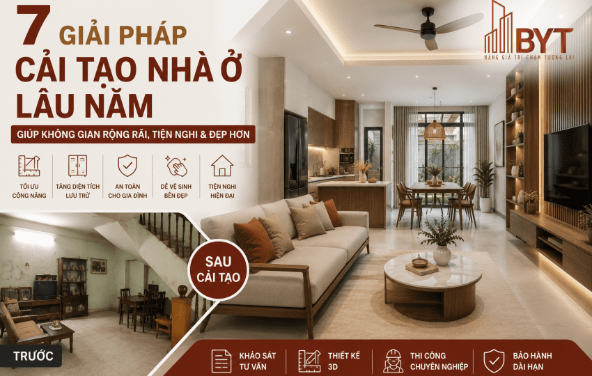 7 GIẢI PHÁP CẢI TẠO NHÀ Ở LÂU NĂM GIÚP GIAN TIỆN NGHI HƠN