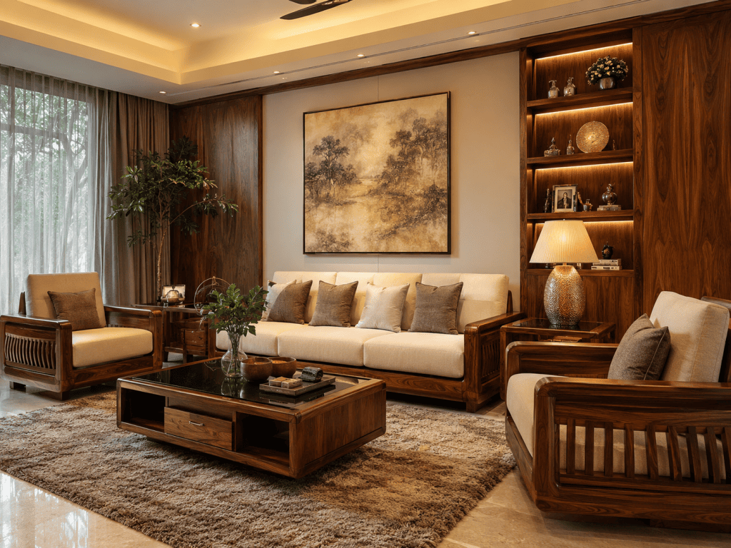 7 Kinh nghiệm chọn mua sofa gỗ óc chó chính hãng