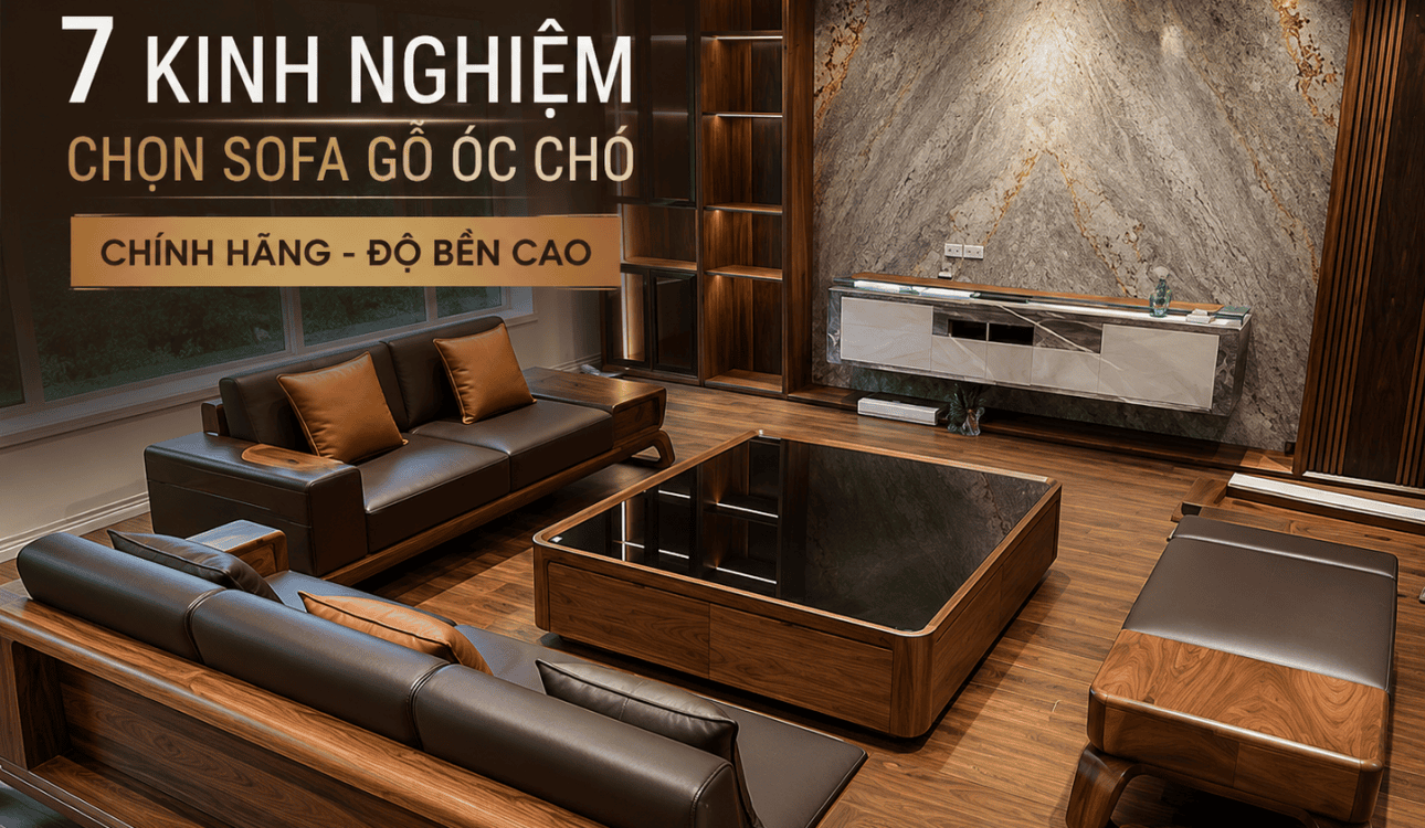 7 Kinh nghiệm chọn mua sofa gỗ óc chó chính hãng