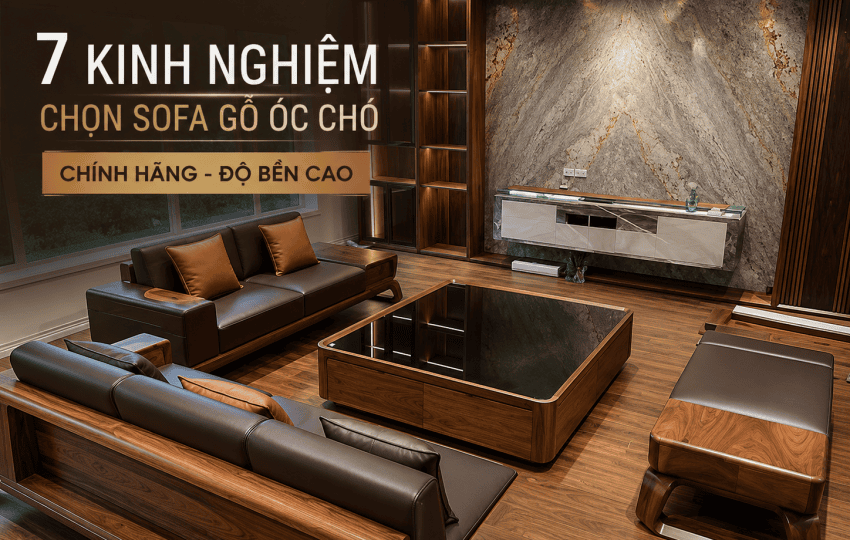 7 Kinh nghiệm chọn mua sofa gỗ óc chó chính hãng
