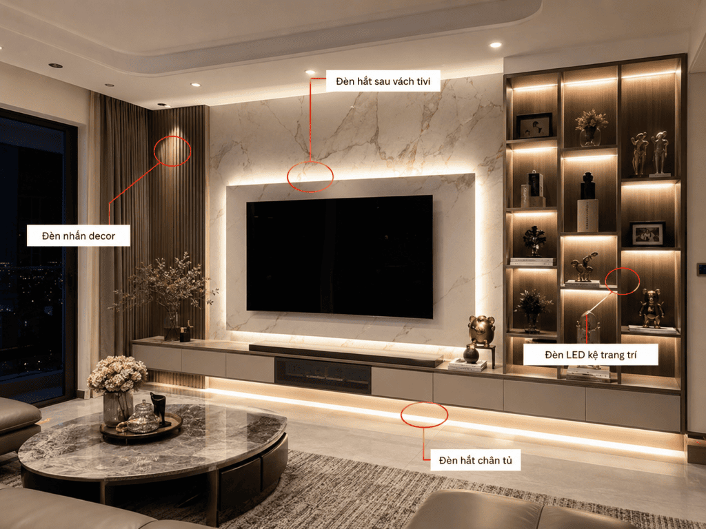 7 vị trí cần bố trí đèn để căn nhà đẹp hơn vào buổi tối
