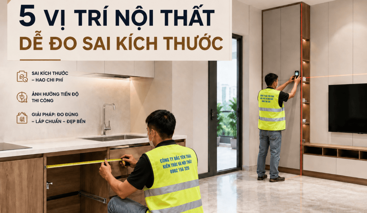 5 vị trí nội thất thường bị đo sai kích thước khi thi công