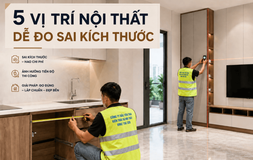 5 vị trí nội thất thường bị đo sai kích thước khi thi công