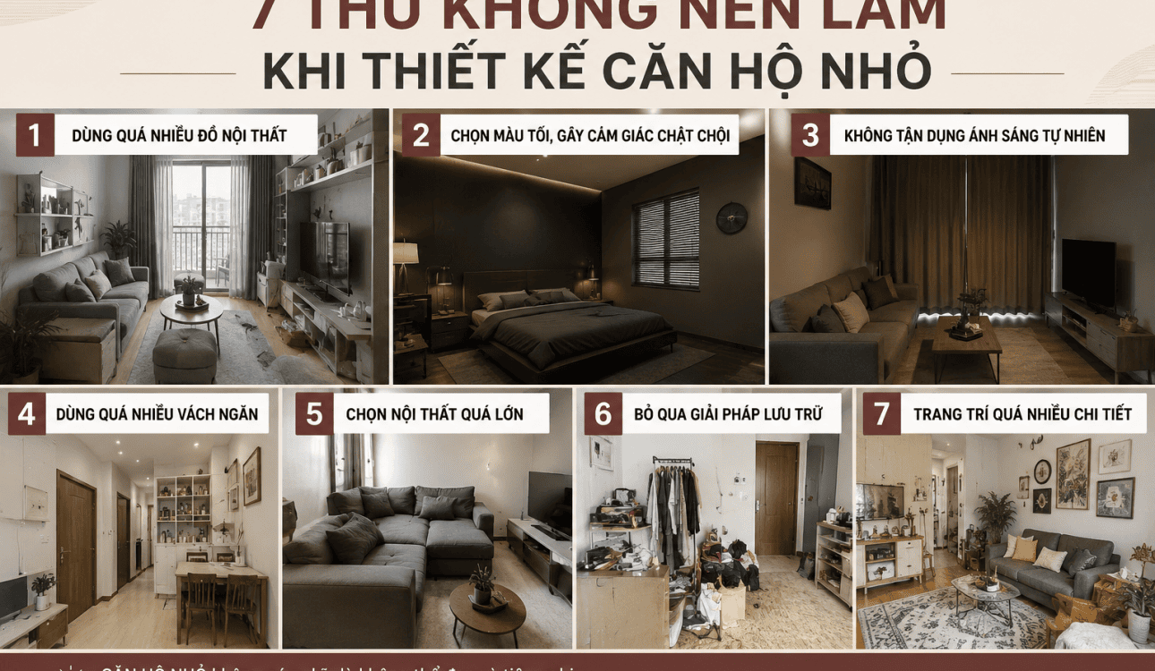7 THỨ KHÔNG NÊN LÀM KHI THIẾT KẾ CĂN HỘ NHỎ