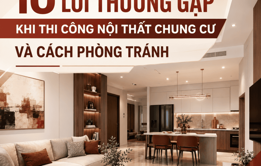 10 LỖI THƯỜNG GẶP KHI THI CÔNG NỘI THẤT CHUNG CƯ VÀ CÁCH PHÒNG TRÁNH