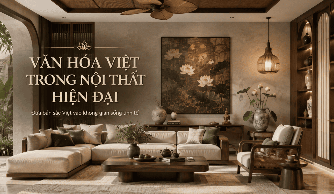 Văn hóa Việt trong nội thất hiện đại: Cách đưa bản sắc Việt vào không gian sống tinh tế