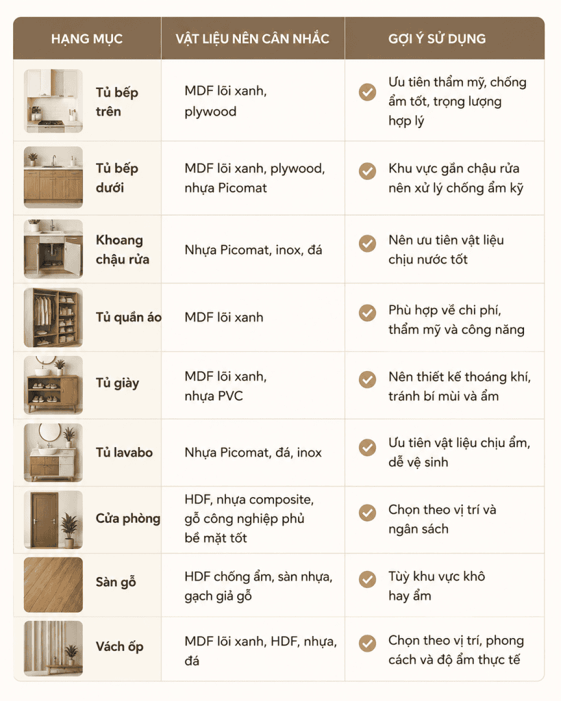 Vật liệu chống ẩm cho nhà ở miền Bắc: Nên chọn loại nào để nội thất bền đẹp?