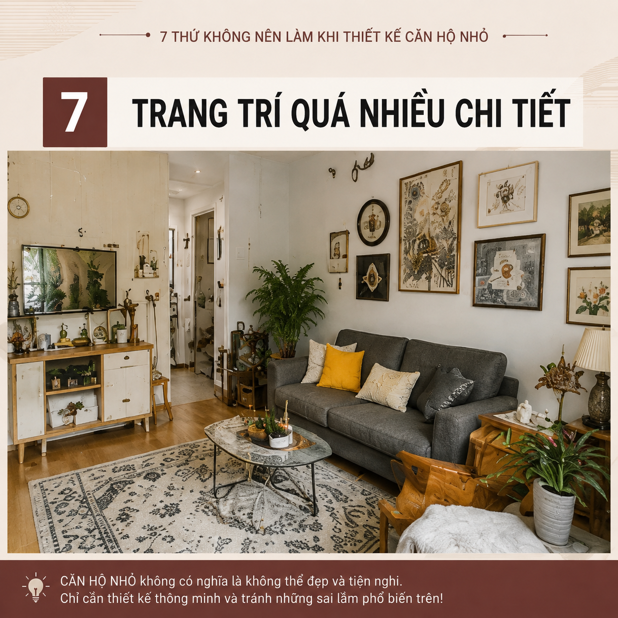 7 THỨ KHÔNG NÊN LÀM KHI THIẾT KẾ CĂN HỘ NHỎ