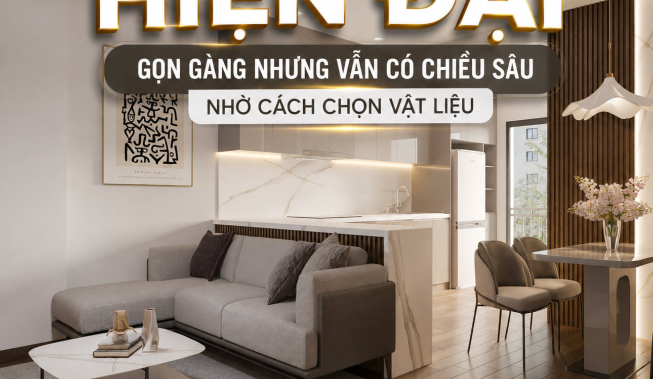THIẾT KẾ NỘI THẤT CĂN HỘ CHUNG CƯ HIỆN ĐẠI – GỌN GÀNG, ẤM ÁP VÀ CÓ CHIỀU SÂU