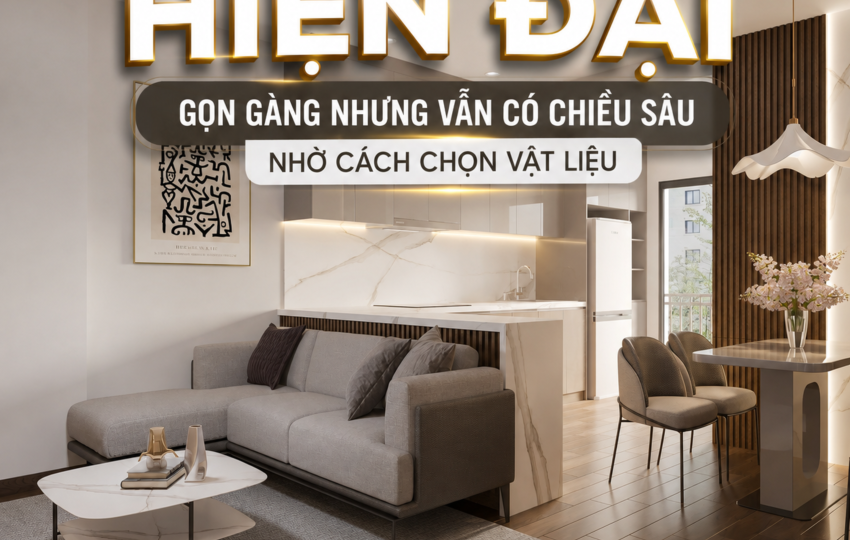 THIẾT KẾ NỘI THẤT CĂN HỘ CHUNG CƯ HIỆN ĐẠI – GỌN GÀNG, ẤM ÁP VÀ CÓ CHIỀU SÂU