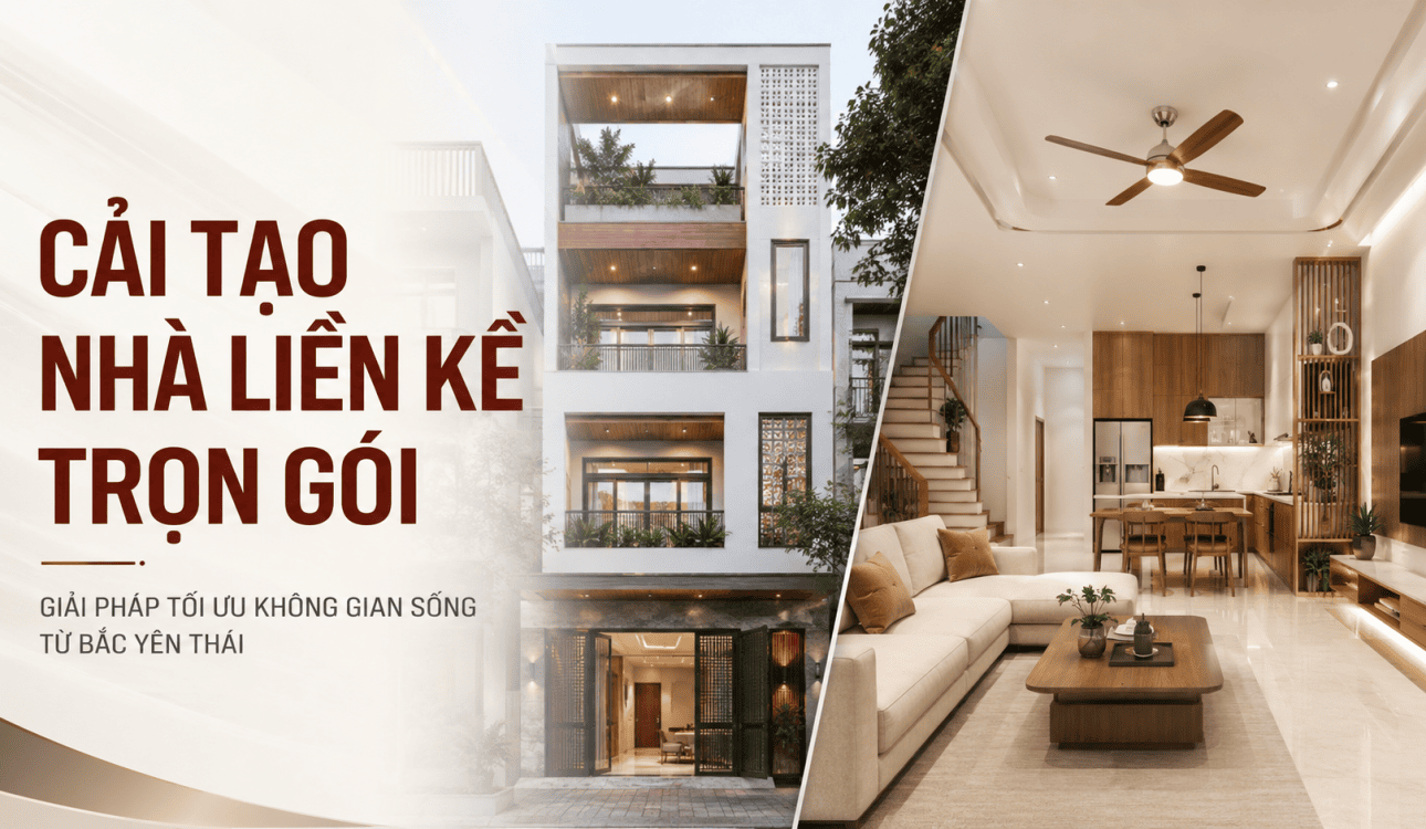 CẢI TẠO NHÀ LIỀN KỀ TRỌN GÓI – GIẢI PHÁP TỐI ƯU KHÔNG GIAN SỐNG TỪ BẮC YÊN THÁI