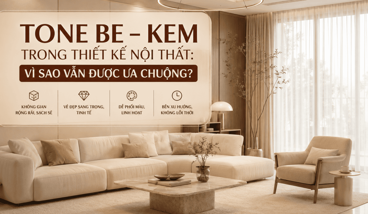 TONE BE – KEM TRONG THIẾT KẾ NỘI THẤT: VÌ SAO VẪN ĐƯỢC ƯA CHUỘNG?