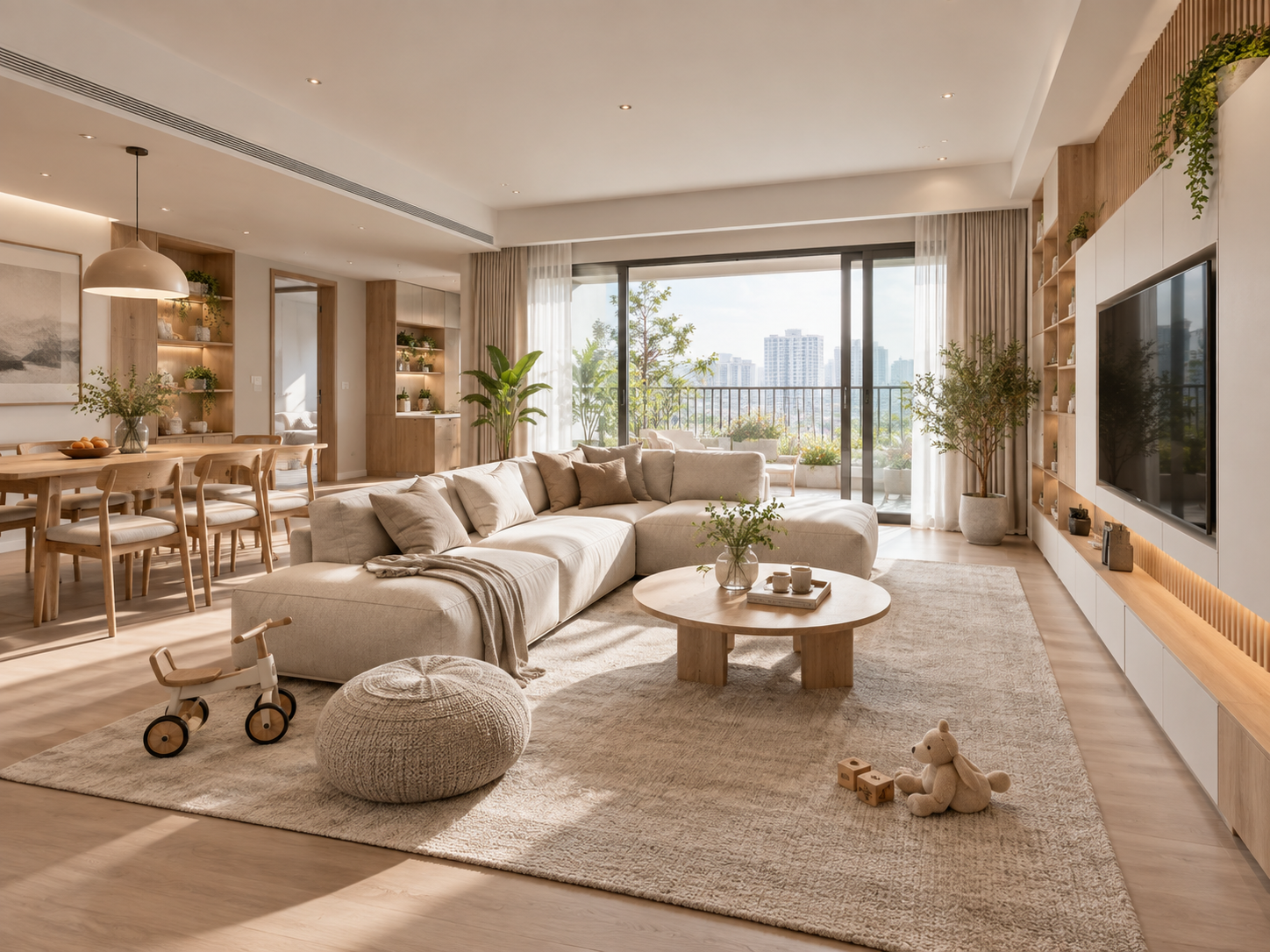 THIẾT KẾ NỘI THẤT CHUNG CƯ 90M2 CHO GIA ĐÌNH 4 NGƯỜI: BỐ TRÍ SAO CHO RỘNG VÀ DỄ SỐNG