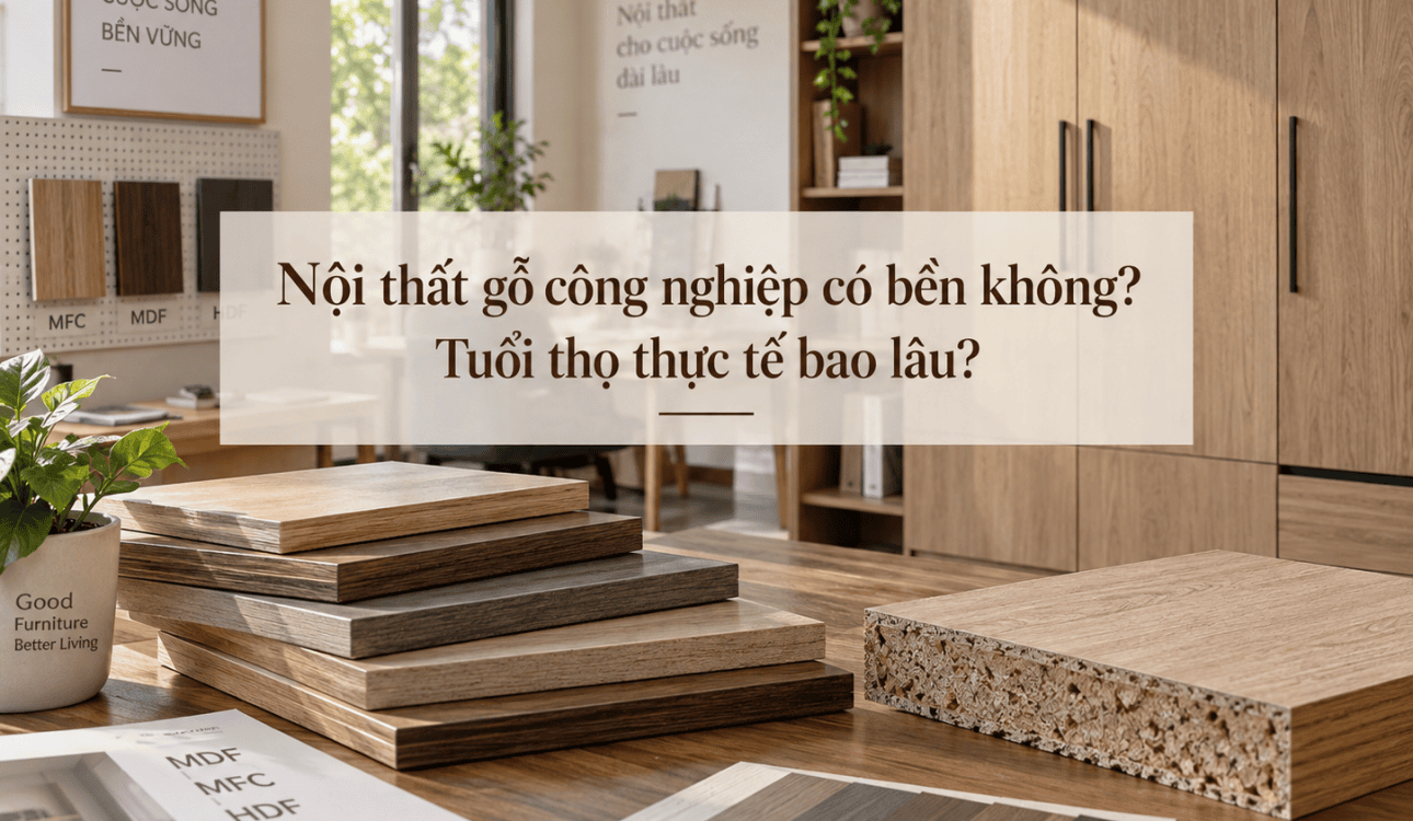 NỘI THẤT GỖ CÔNG NGHIỆP CÓ BỀN KHÔNG? TUỔI THỌ THỰC TẾ BAO LÂU?
