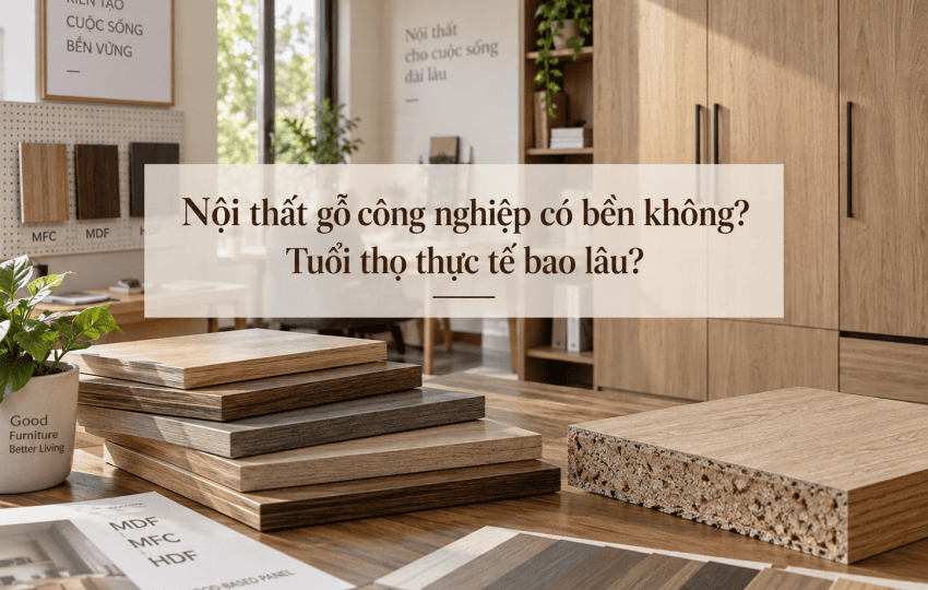 NỘI THẤT GỖ CÔNG NGHIỆP CÓ BỀN KHÔNG? TUỔI THỌ THỰC TẾ BAO LÂU?