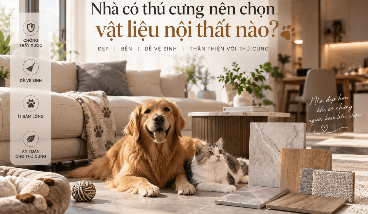 7 vật liệu nội thất cho nhà có thú cưng nên chọn