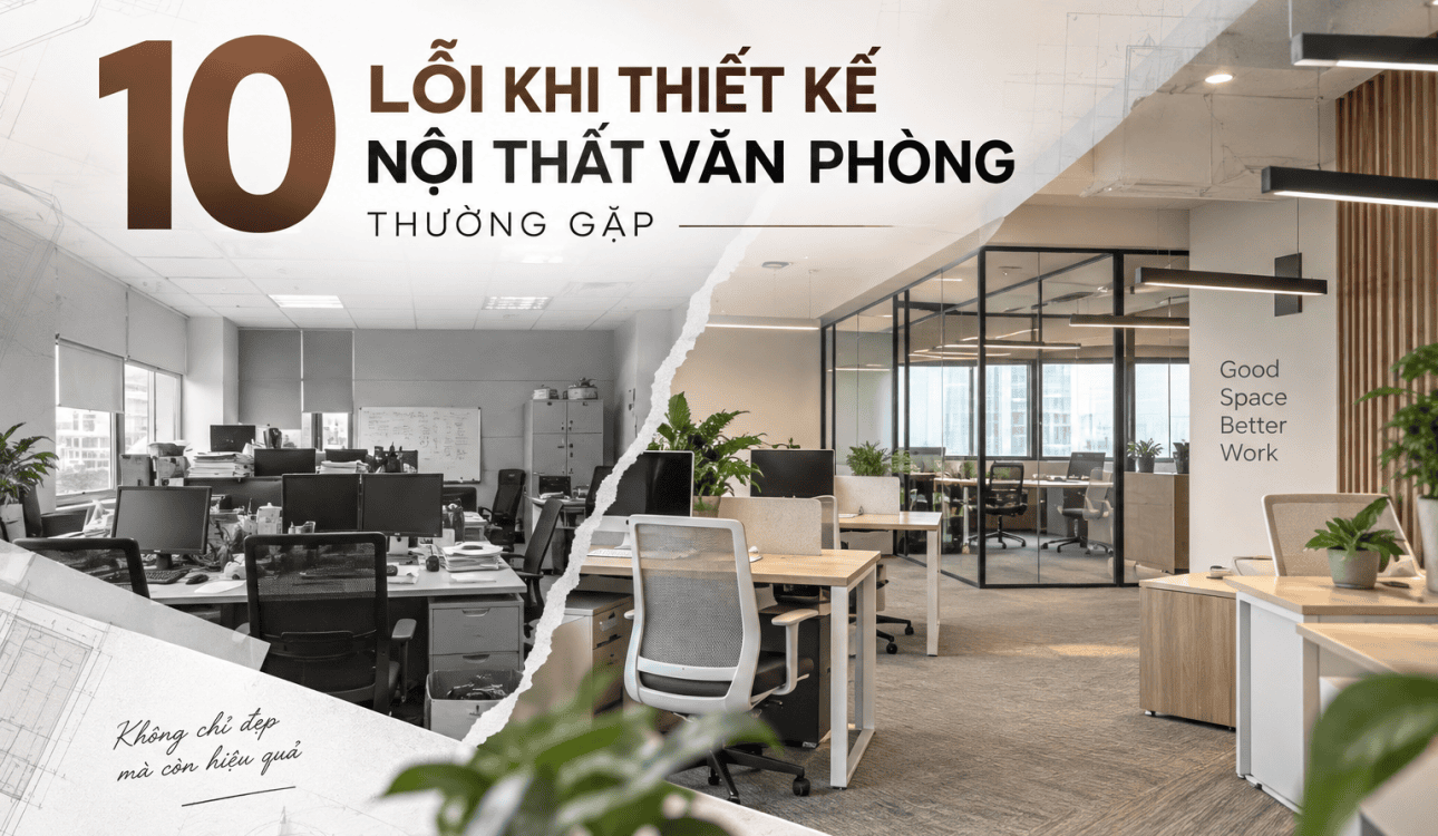 10 lỗi khi thiết kế nội thất văn phòng thường gặp và cách khắc phục