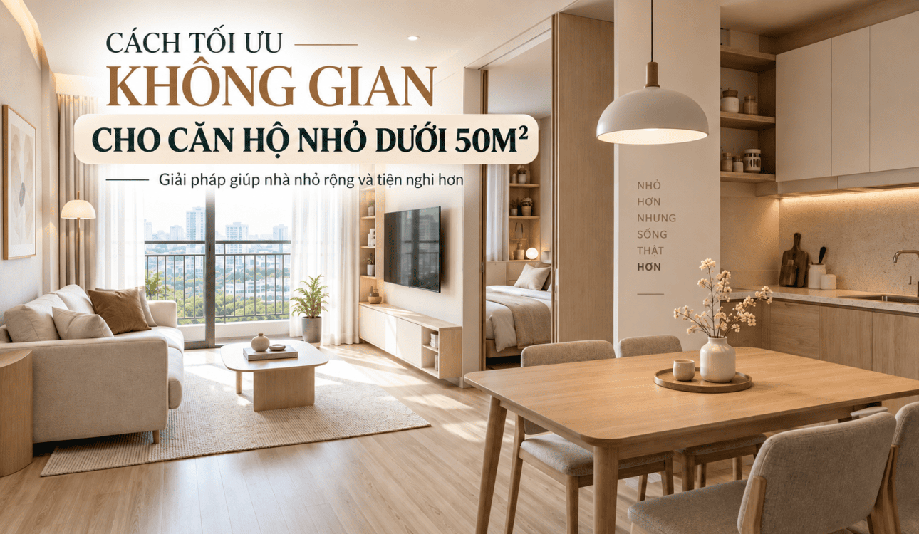 Cách tối ưu không gian cho căn hộ nhỏ dưới 50m²