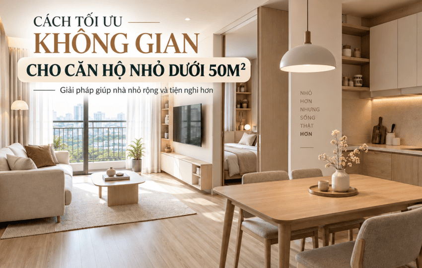 Cách tối ưu không gian cho căn hộ nhỏ dưới 50m²