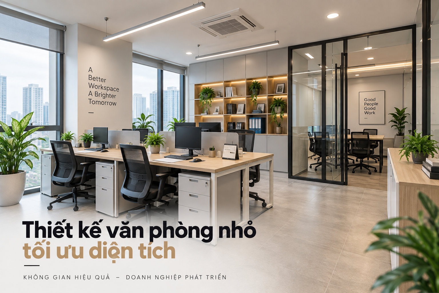 THIẾT KẾ VĂN PHÒNG NHỎ: 10 GIẢI PHÁP TỐI ƯU DIỆN TÍCH HIỆU QUẢ