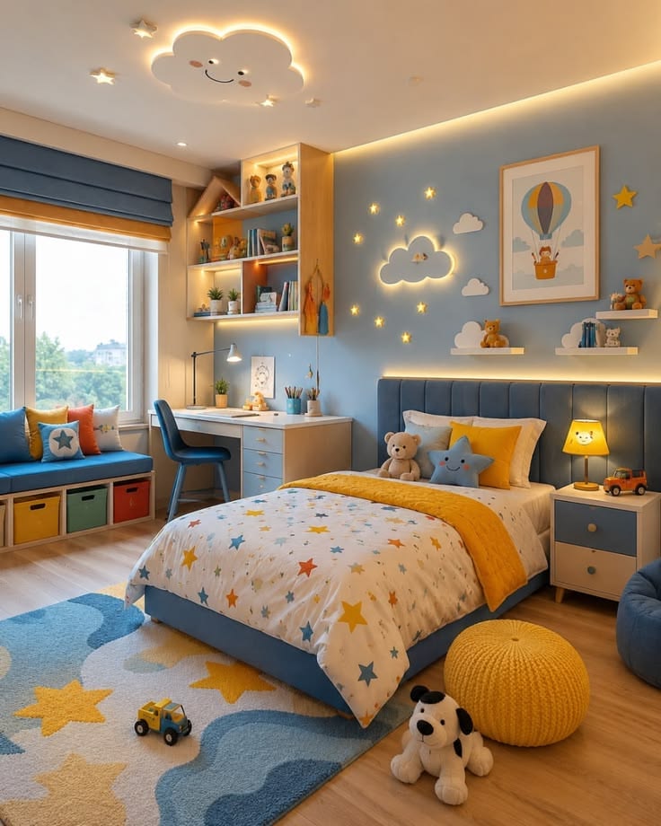 Phòng bé trai ở giai đoạn 2: từ 6 đến 9 tuổi