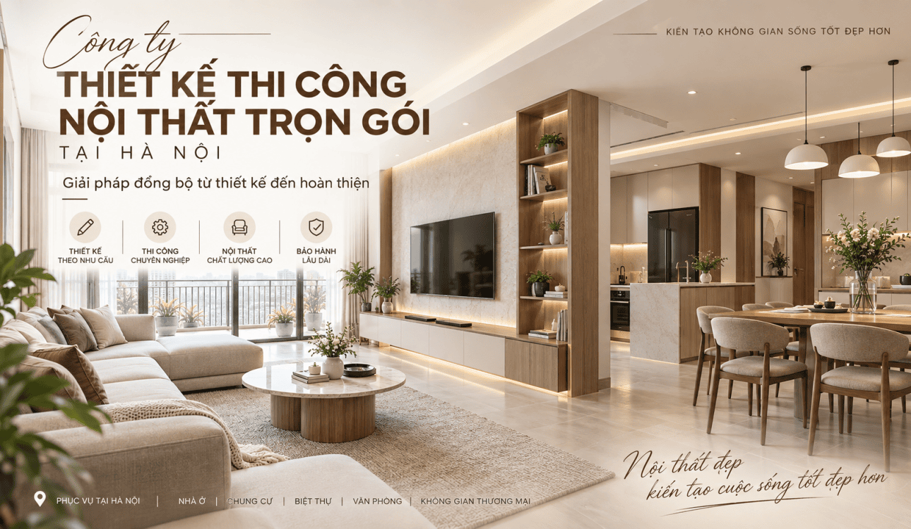 CÔNG TY THIẾT KẾ THI CÔNG NỘI THẤT TRỌN GÓI Ở HÀ NỘI: CẦN LƯU Ý GÌ KHI LỰA CHỌN?