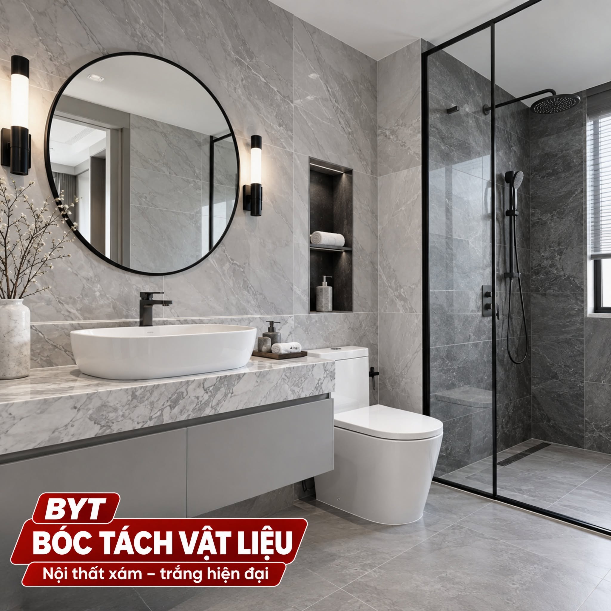 Nội thất xám trắng hiện đại: Bóc tách 5 nhóm vật liệu tạo nên không gian sang trọng