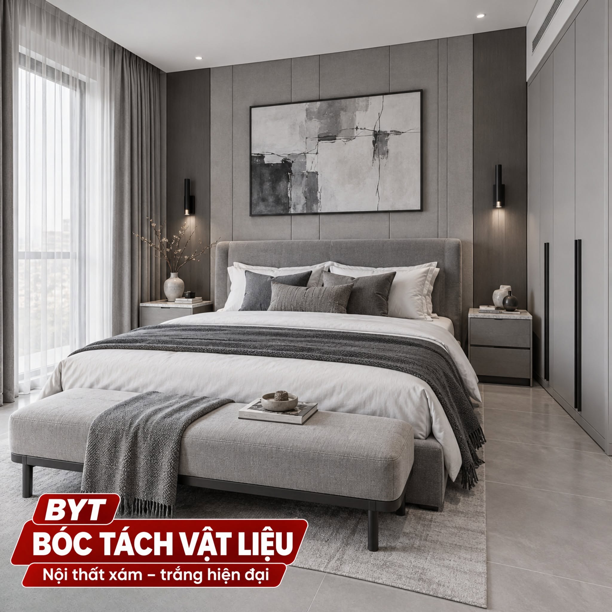 Nội thất xám trắng hiện đại: Bóc tách 5 nhóm vật liệu tạo nên không gian sang trọng