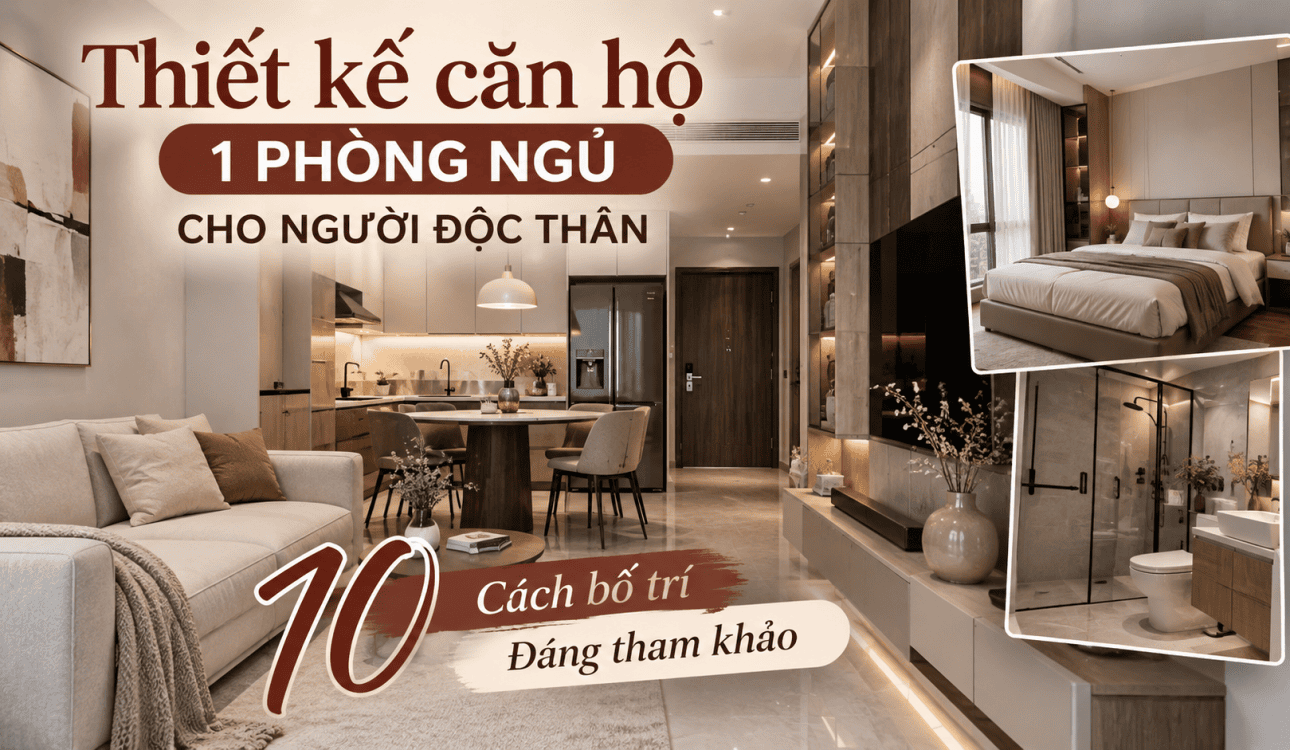 Thiết Kế Căn Hộ 1 Phòng Ngủ Cho Người Độc Thân
