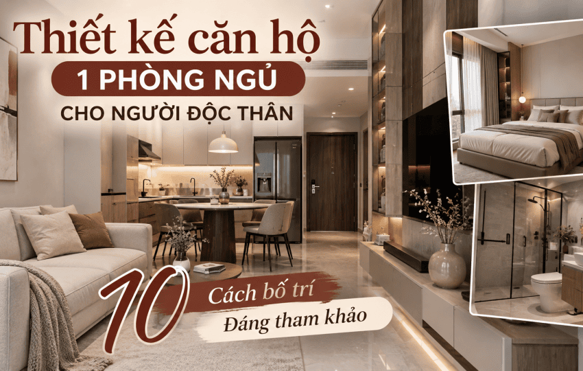 Thiết Kế Căn Hộ 1 Phòng Ngủ Cho Người Độc Thân