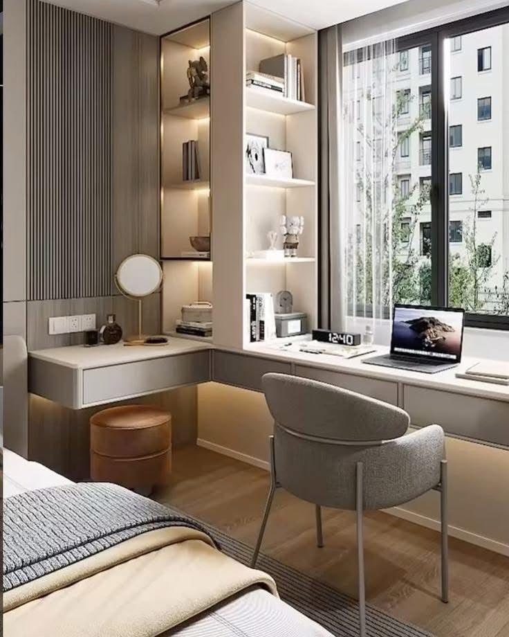 Bàn làm việc kết hợp bàn trang điểm
