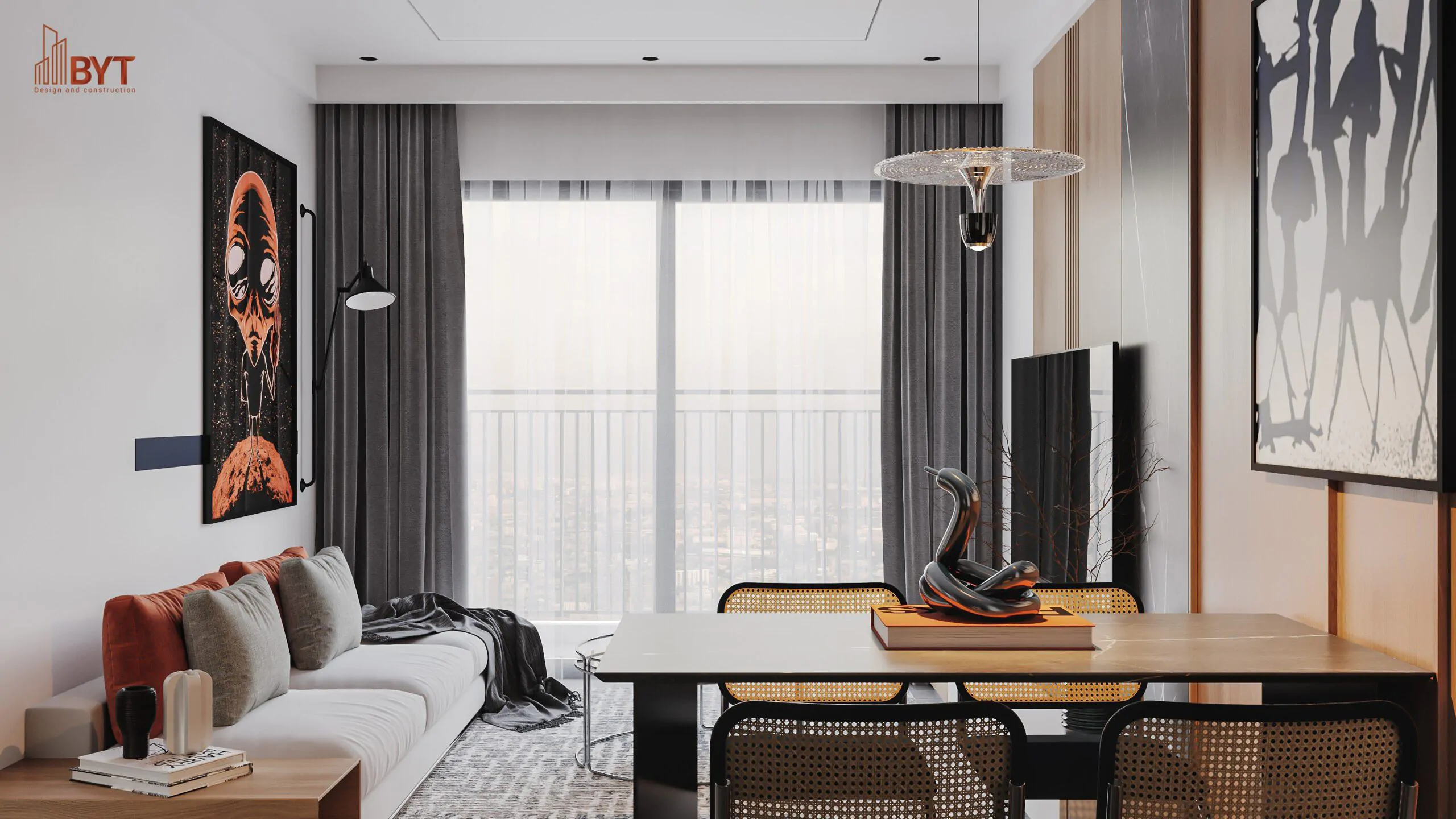 Thiết kế phòng khách chung cư đẹp sang trọng cho chung cư 70m2