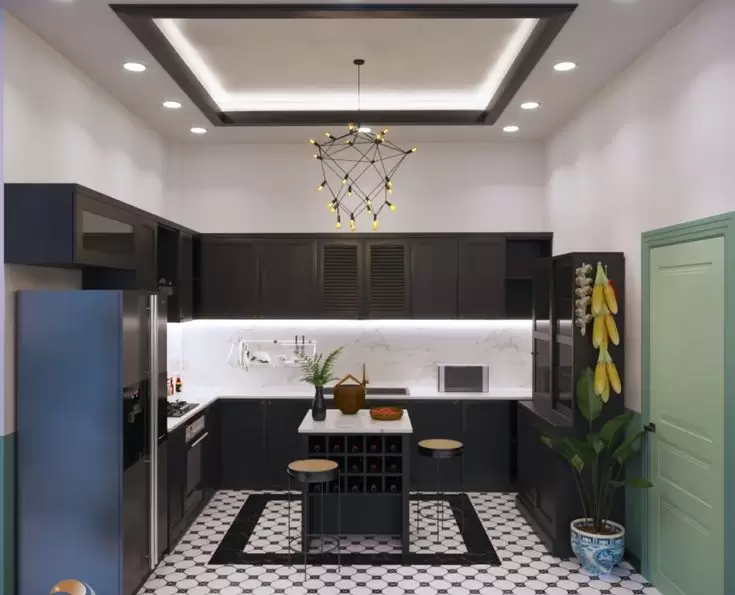 Mẫu thiết kế nội thất Indochine phòng bếp