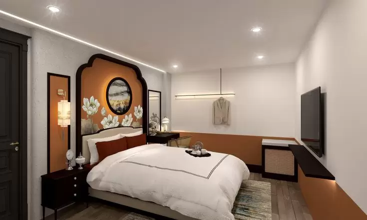 Mẫu thiết kế nội thất Indochine phòng ngủ