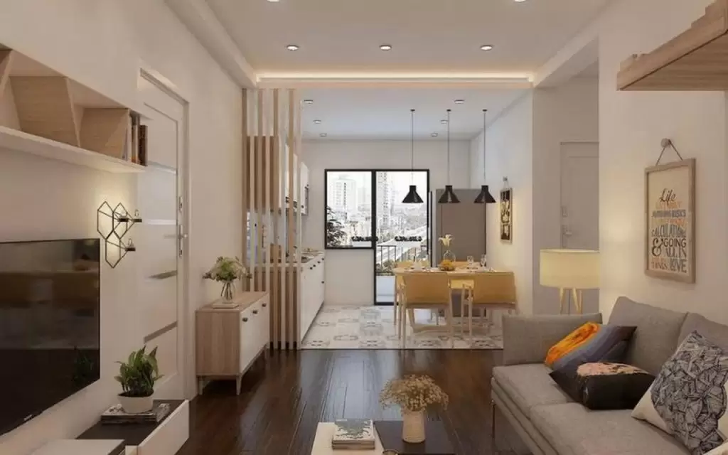 Mẫu thiết kế nội thất chung cư 67m2 phong cách tối giản