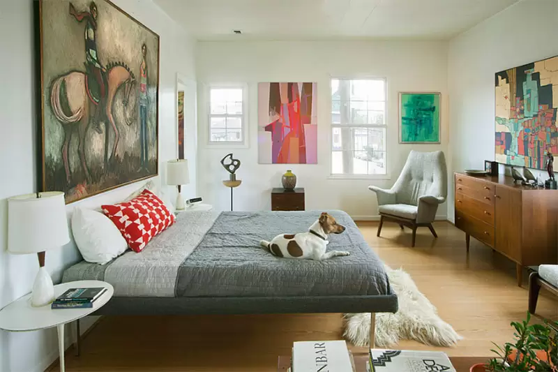 Thi công nội thất phòng ngủ phong cách Mid-Century Modern