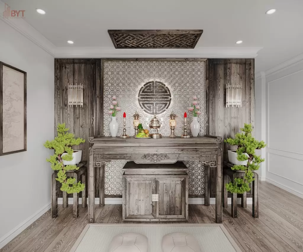 Thiết Kế Nội Thất Phòng Thờ Nhà Phố 4 Tầng Tại Khu Đô Thị Văn Phú, Hà Đông