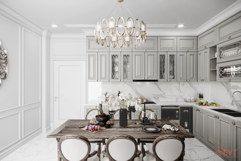 Thiết kế căn nội thất hộ 70m2 Góc bếp ấm cúng và tiện lợi