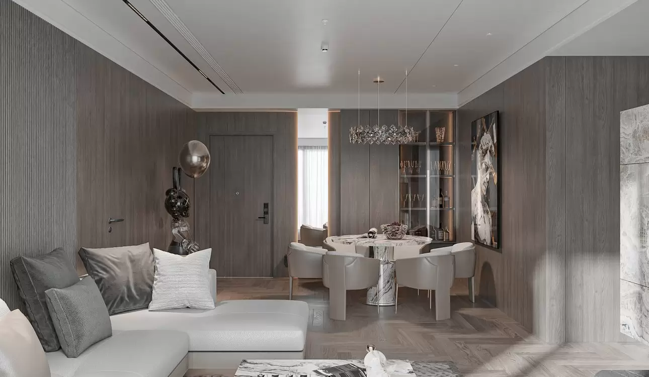 Thiết kế nội thất phòng khách căn hộ 67m2